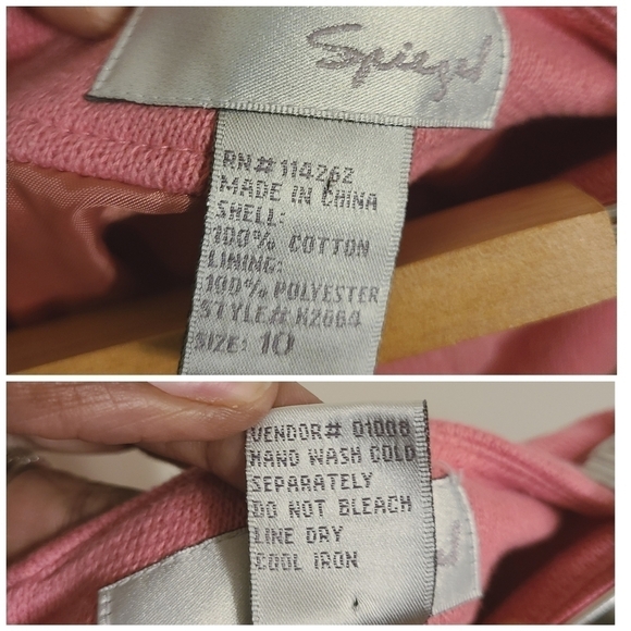 Spiegel | Women's Vintage Two Piece Pink Skirt Suit Set (Size 10) - Picture 11 of 16